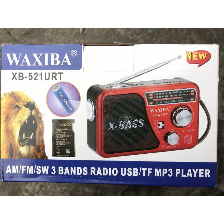 Đài Radio FM WAXIBA XB-521URT ⚡FREE SHIP⚡ Đài FM 521 Có Hỗ Trợ Thẻ Nhớ TF Và USB Có Đèn Pin . Bảo Hành Lên Đến 6 Tháng