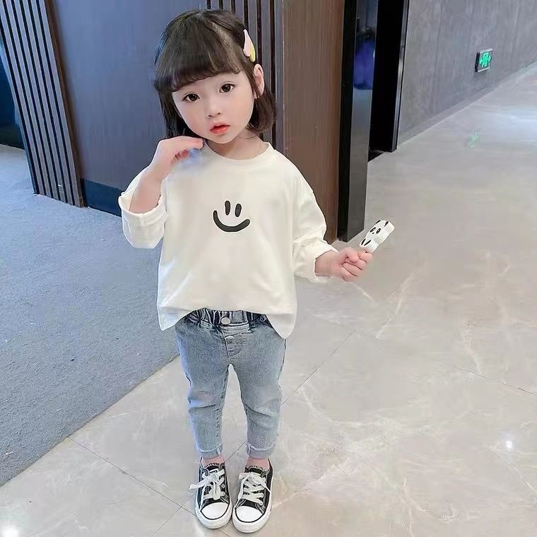 Bộ Áo Liền Quần Ống Rộng Màu Hồng Phong Cách Hàn Quốc 2022 Thời Trang Xuân Thu Cho Bé Gái