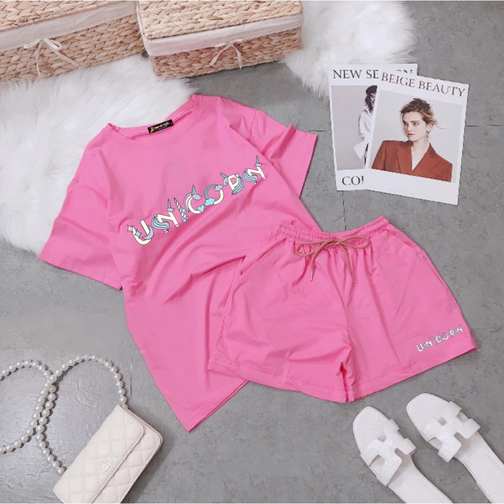 BỘ UNICORM HỒNG DÂU CHO BÉ GÁI