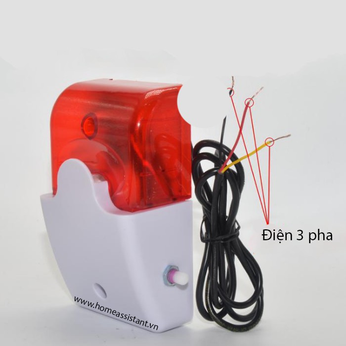 Đèn Chớp Còi Hú Báo Động Mất Điện 3 Pha 380V MD03
