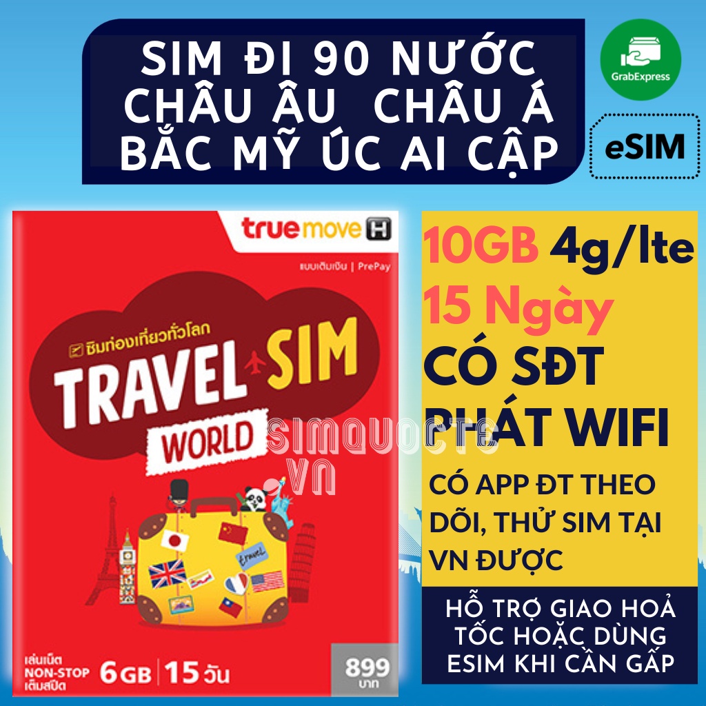 Sim Du Lịch Dubai UAE Thổ Nhĩ Kỳ Ai Cập Châu Âu Châu Mỹ TRUEMOVE TRAVEL WORLD