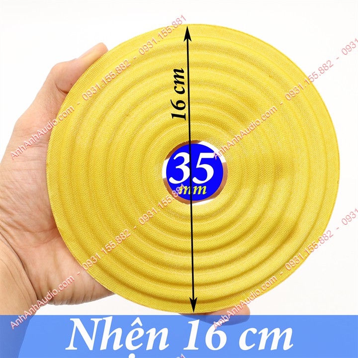 Nhện loa bass lổ coil 35 mm đường kính 16 cm