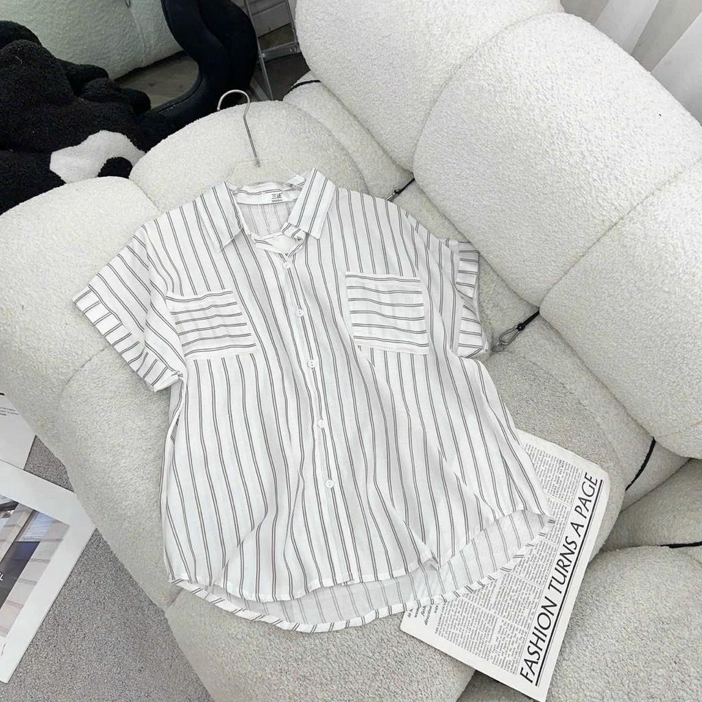 Áo sơ mi kẻ cộc tay Mã 17531