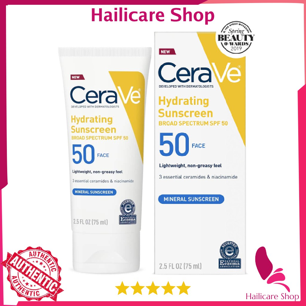 [Nhập Mỹ] Kem Chống Nắng CeraVe Mineral Sunscreen Lotion for Face with Zinc Oxide SPF 50