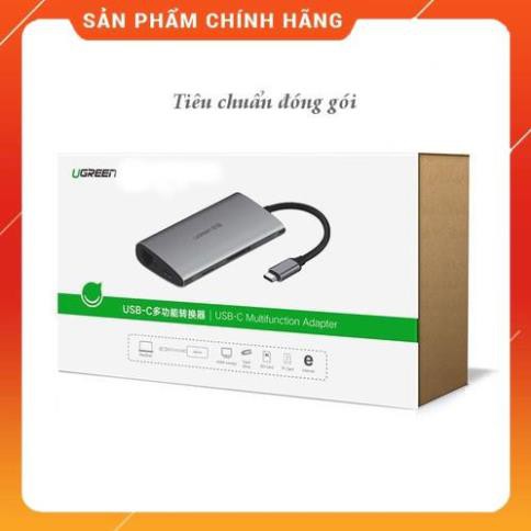 [CHÍNH HÃNG] Hub USB Type-C 8 Cổng HDMI/USB 3.0/SD/TF/LAN Gigabit (RJ45) Ugreen 50538 bảo hành 18 tháng