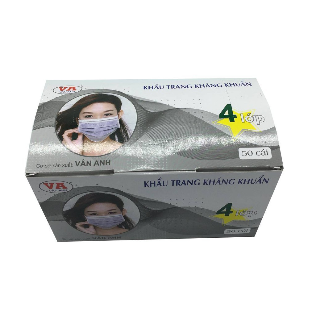 Hộp 50 khẩu trang y tế kháng khuẩn cơ sở sản xuất Vân Anh | BigBuy360 - bigbuy360.vn