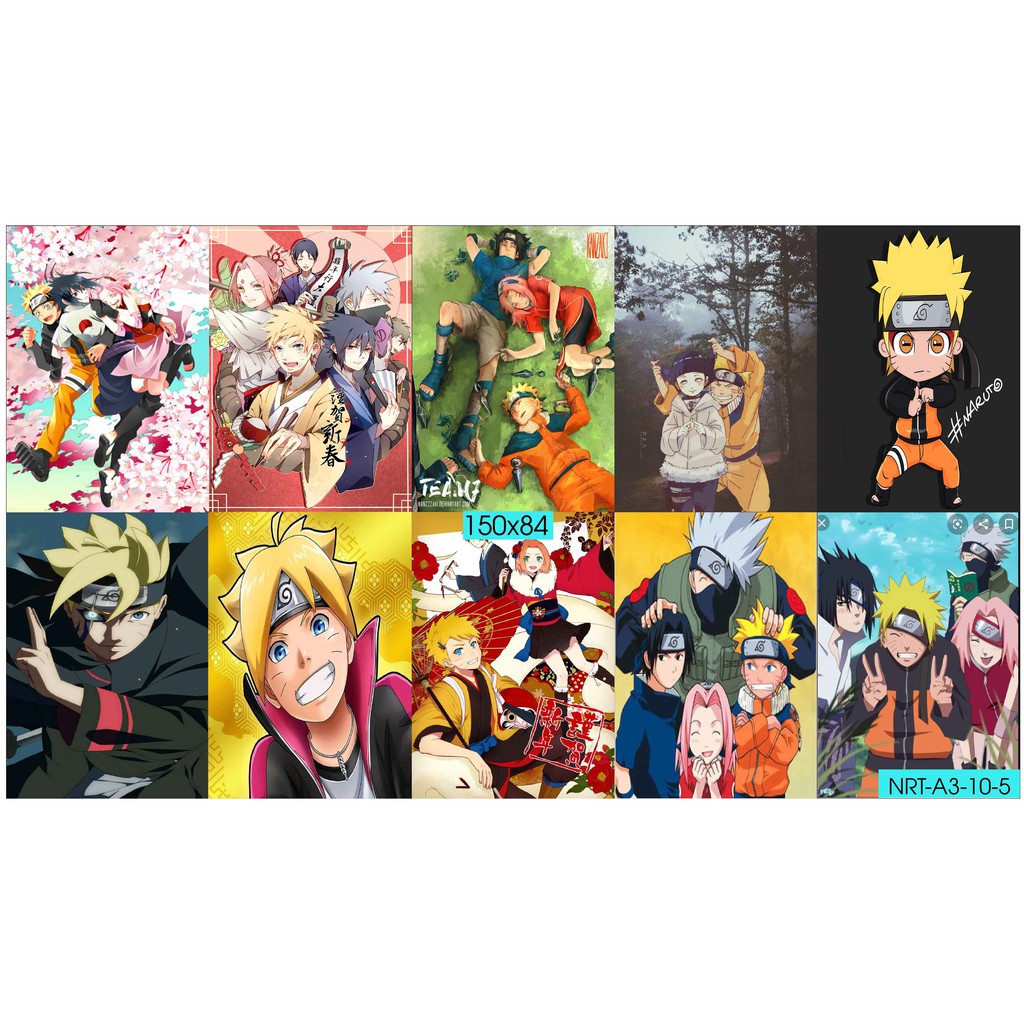 Combo Set 10 tờ Decal dán tường Hoạt Hình NARUTO
