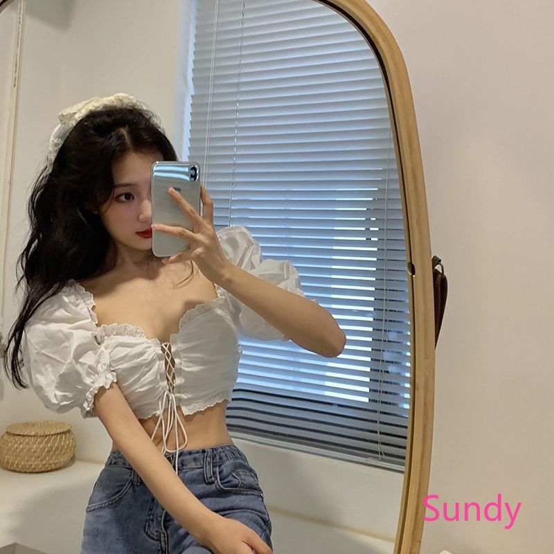 Women's Summer New French Style Slim-fit White Niche Sexy Top | BigBuy360 - bigbuy360.vn