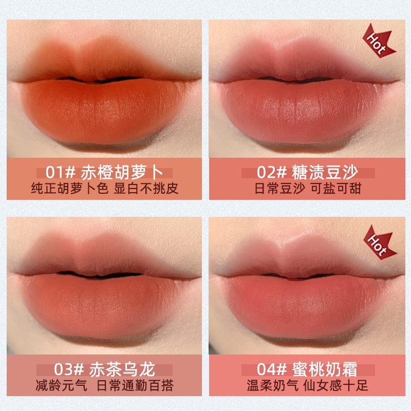 Son Môi Trang Điểm 8 Màu Mềm Mại Lâu Trôi Chống Thấm Nước