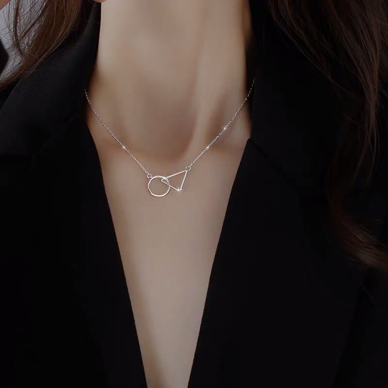 Dây chuyền bạc Tlee, vòng cổ hình khối lồng ghép basic - TleeJewelry