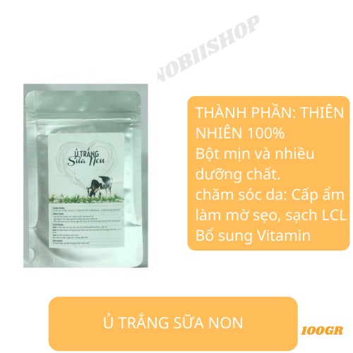 Ủ Trắng Sữa Non Trắng Mịn Hồng Da Tắm Trắng Nobiishop Handmade 100GR | BigBuy360 - bigbuy360.vn