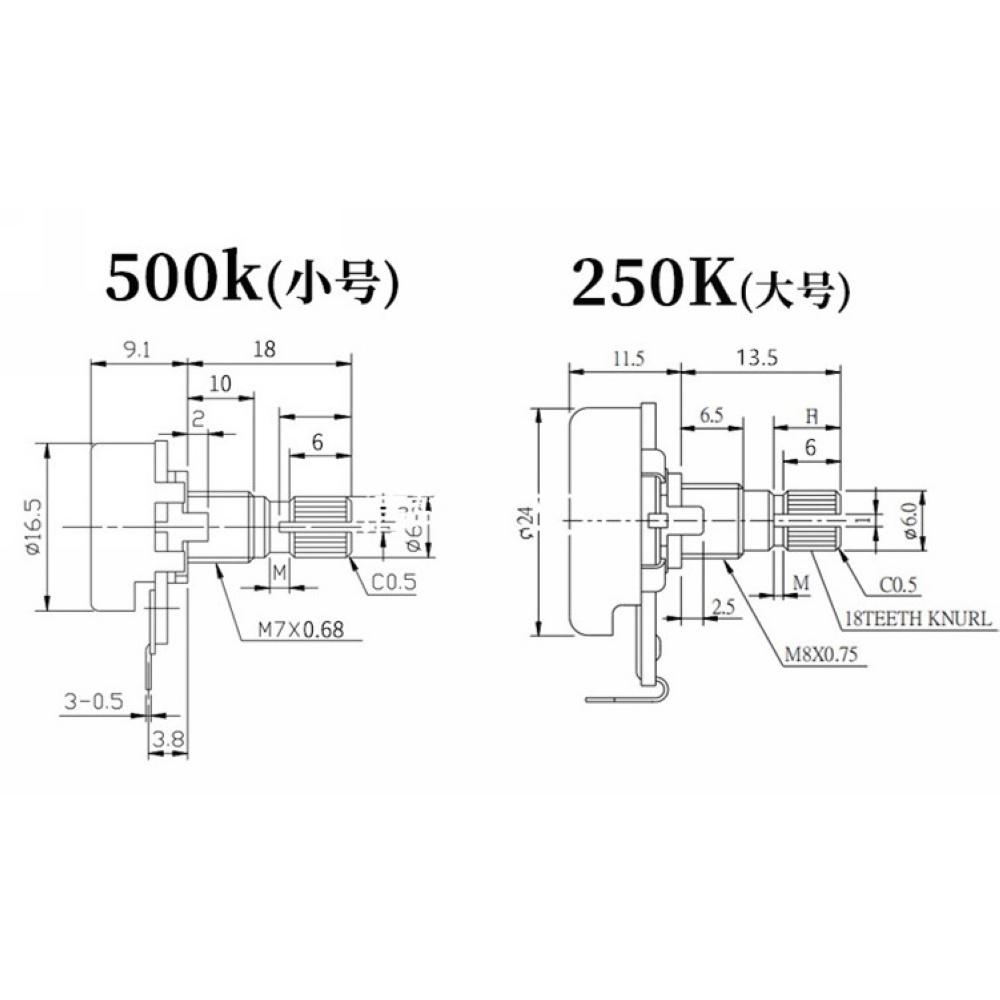 1 Chiết Áp Alpha A500K B500K A250K B250K 500K 250K Chuyên Dụng Cho Đàn Ghi Ta Điện