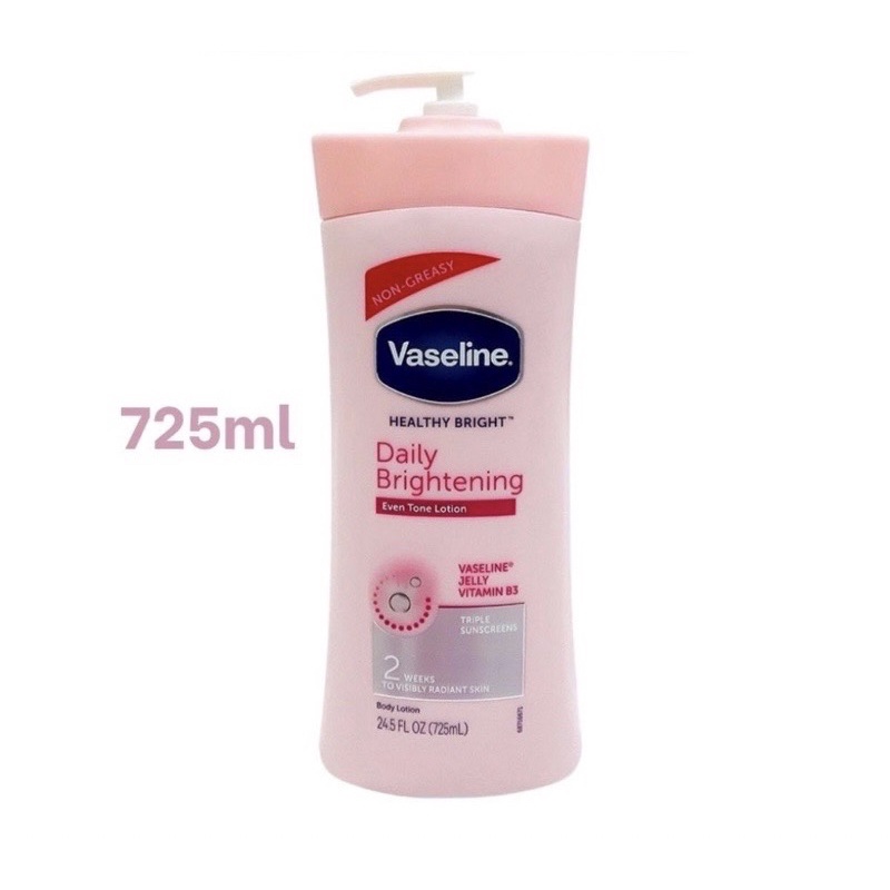 Sữa dưỡng thể Vaseline Healthy White UV Lightening Body Lotion 725ml giúp dưỡng trắng dưỡng ẩm phù hợp cho mọi loại da
