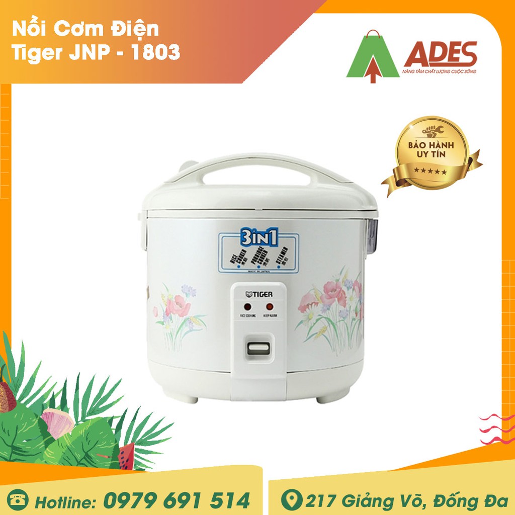 [Mã 154ELSALE2 giảm 7% đơn 300K] Nồi Cơm Điện Tiger JNP - 1803 | Chính Hãng, Giá Rẻ