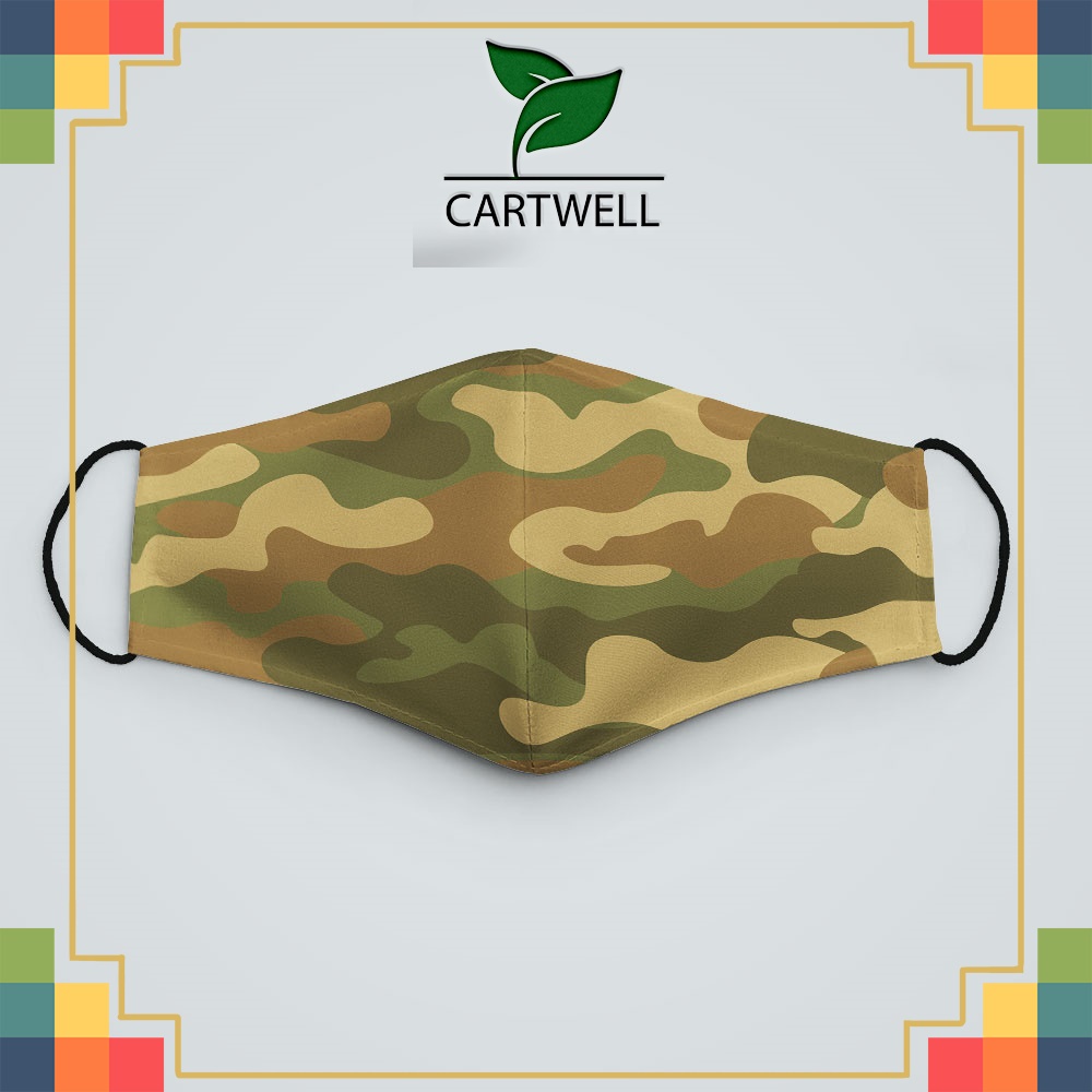 khẩu trang vải kháng khuẩn CAMOUFLAGE_1214 CARTWELL dây đeo mềm, đeo thoải mái, không đau tai, dễ thở, thoáng khí