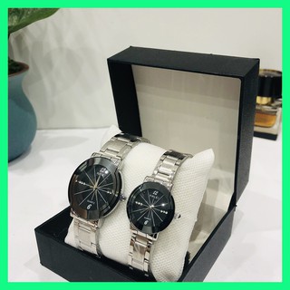 Đồng hồ đôi Halei 457 giá 1 đôi dây bạc tặng pin