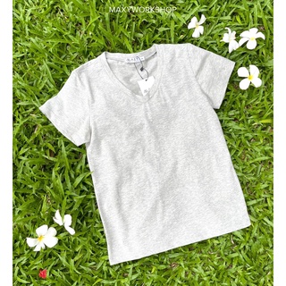 Áo thun cổ tim V neck basic tee Grey Maxy Workshop