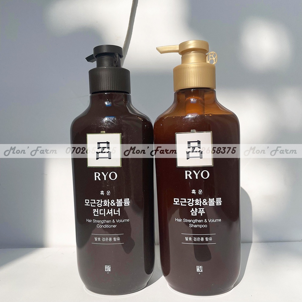 Dầu Gội Xả Ryo Đậu Đen Nhân Sâm Củng Cố Chân Tóc Và Làm Dày Tóc Hair Strengthen Volume 550ml