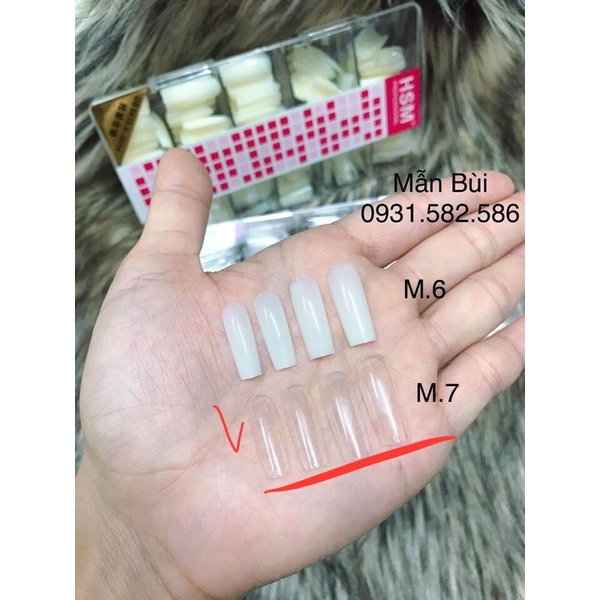 MÓNG ÚP HSM CÁC PHOM - LOẠI TRƠN KHÔNG NHÁM, HỘP 500 MÓNG ĐỦ SIZE HÀNG CHUẨN LOẠI 1