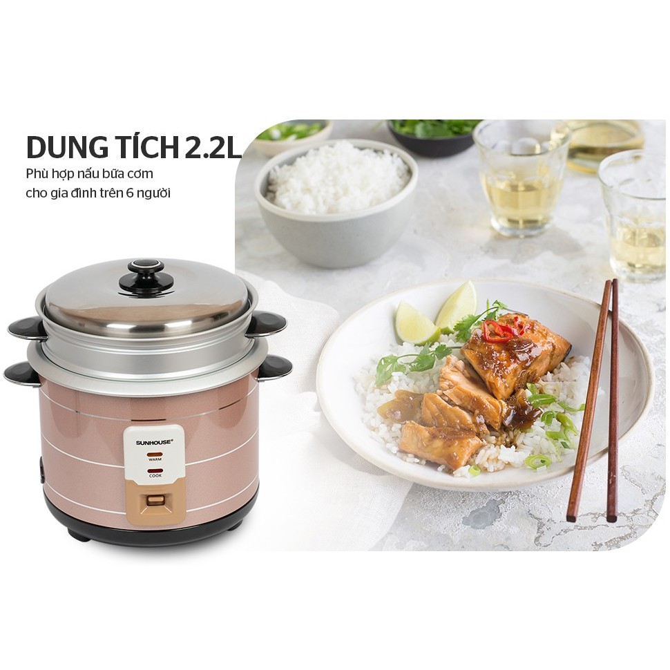 Nồi cơm điện 2.2L SUNHOUSE SHD8135 - hàng chính hãng | BigBuy360 - bigbuy360.vn