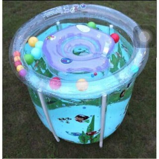 Bể Bơi Khung Tròn Cực Xịn Tặng Kèm Phao Cổ Cho Bé Yêu 80x80cm