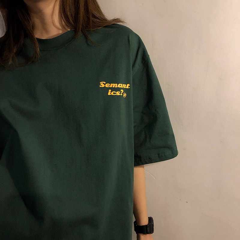 Áo Thun Nữ Ngắn Tay Cổ Tròn In Hình Thời Trang Hàn Quốc Mới