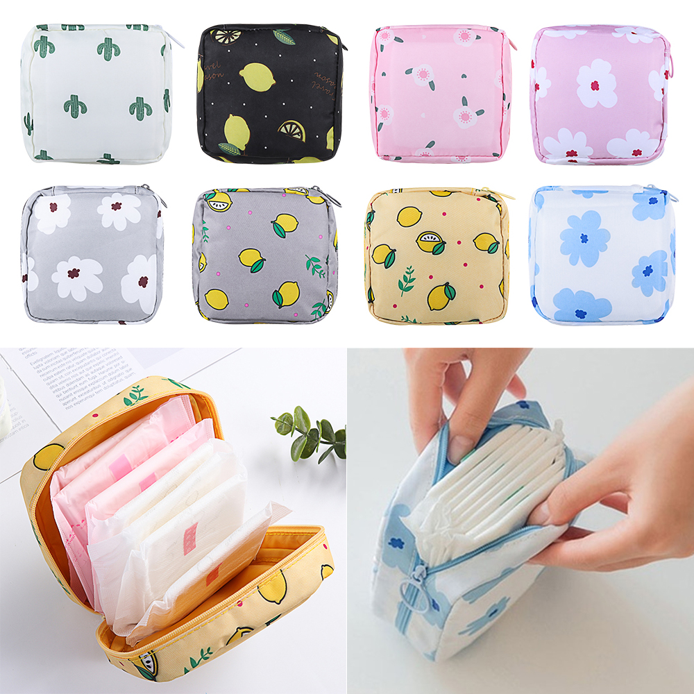 ME Women Girls Sanitary Pad Pouch Napkin Coin Purse Tampon Storage Bag Headphone Case Credit Card Holder Makeup Organizer Cosmetics Cotton Napkin Towel Sanitary Pouch