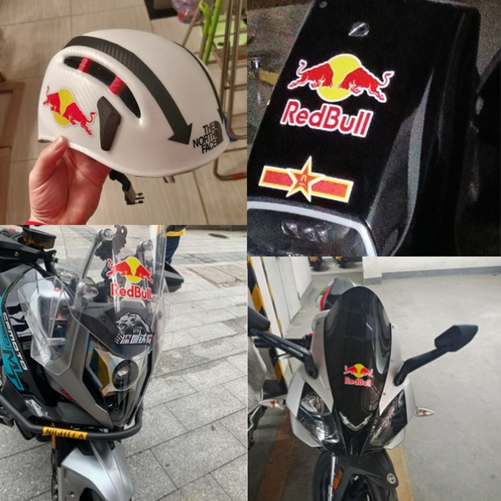 Miếng Dán Phản Quang Hình Logo Red Bull Trang Trí Bình Xăng Xe Hơi