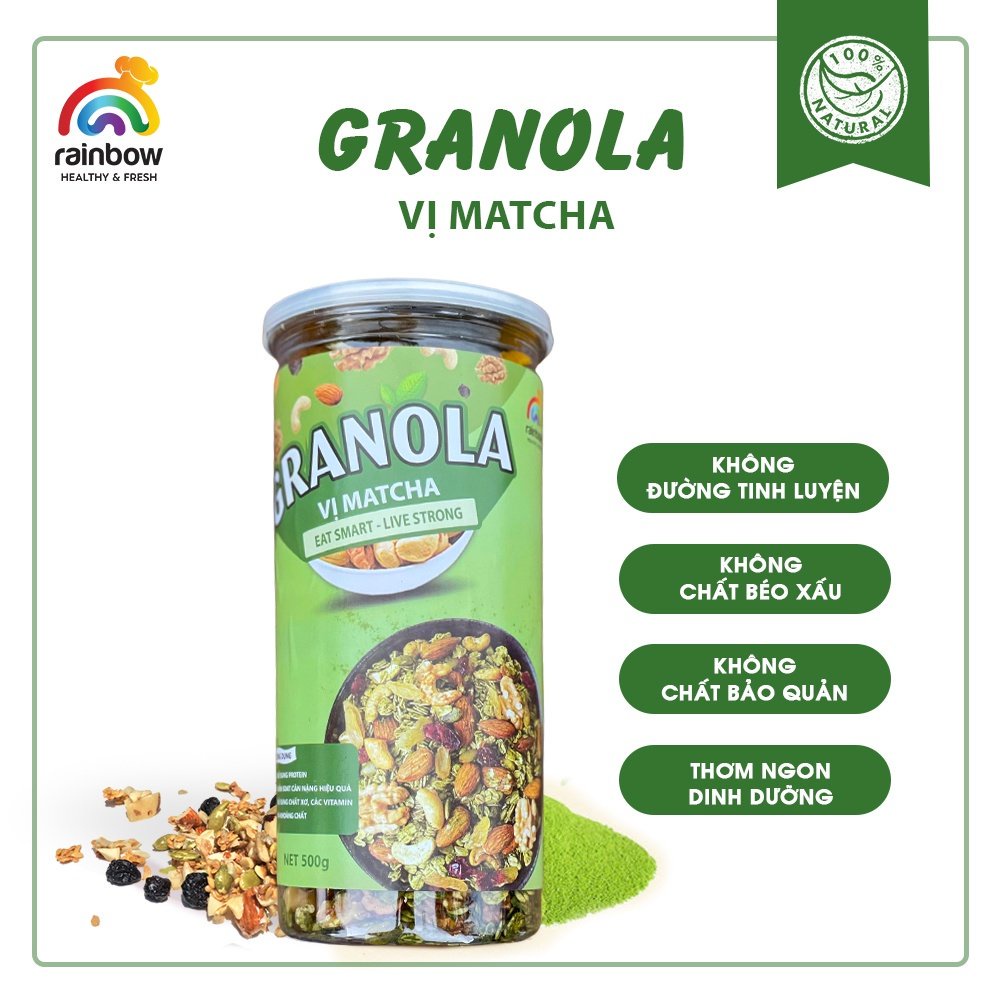 Ngũ cốc Granola Siêu Hạt 500g Giảm Cân Hạt Dinh Dưỡng Ăn Kiêng Tiện Lợi Nhanh Gọn Healthy Giảm Béo Ăn Vặt Ăn Phụ