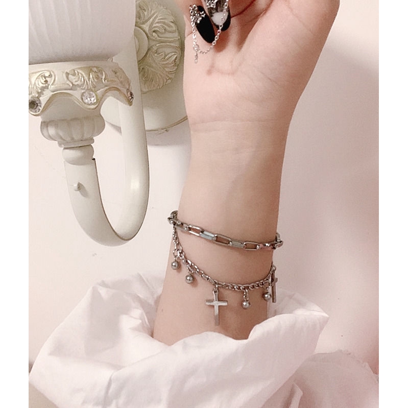 Vòng Tay Mặt Hai Cây Thánh Giá Phong Cách Thời Trang Cổ Điển