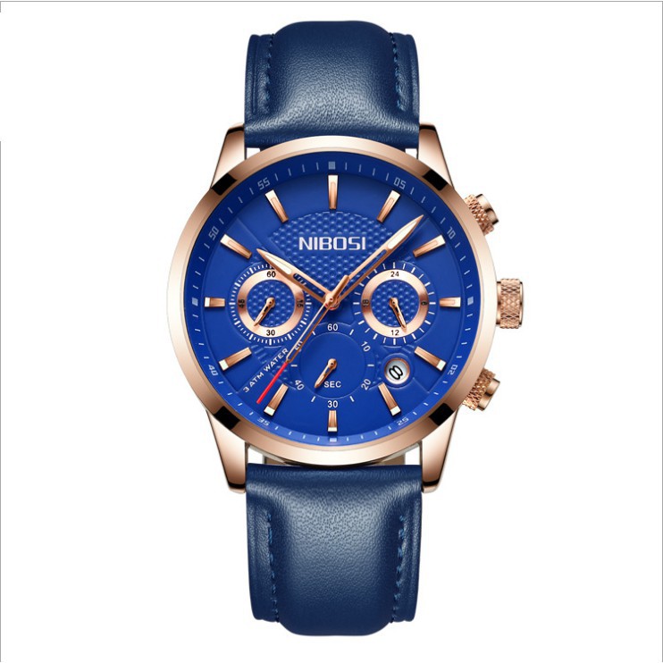 ĐỒNG HỒ NAM NIBOSI 2313(FULL BOX) DÂY DA TRƠN CHẠY FULL 6 KIM, CHỐNG NƯỚC VÀ CHỐNG XƯỚC Bán lẻ giá sỉ