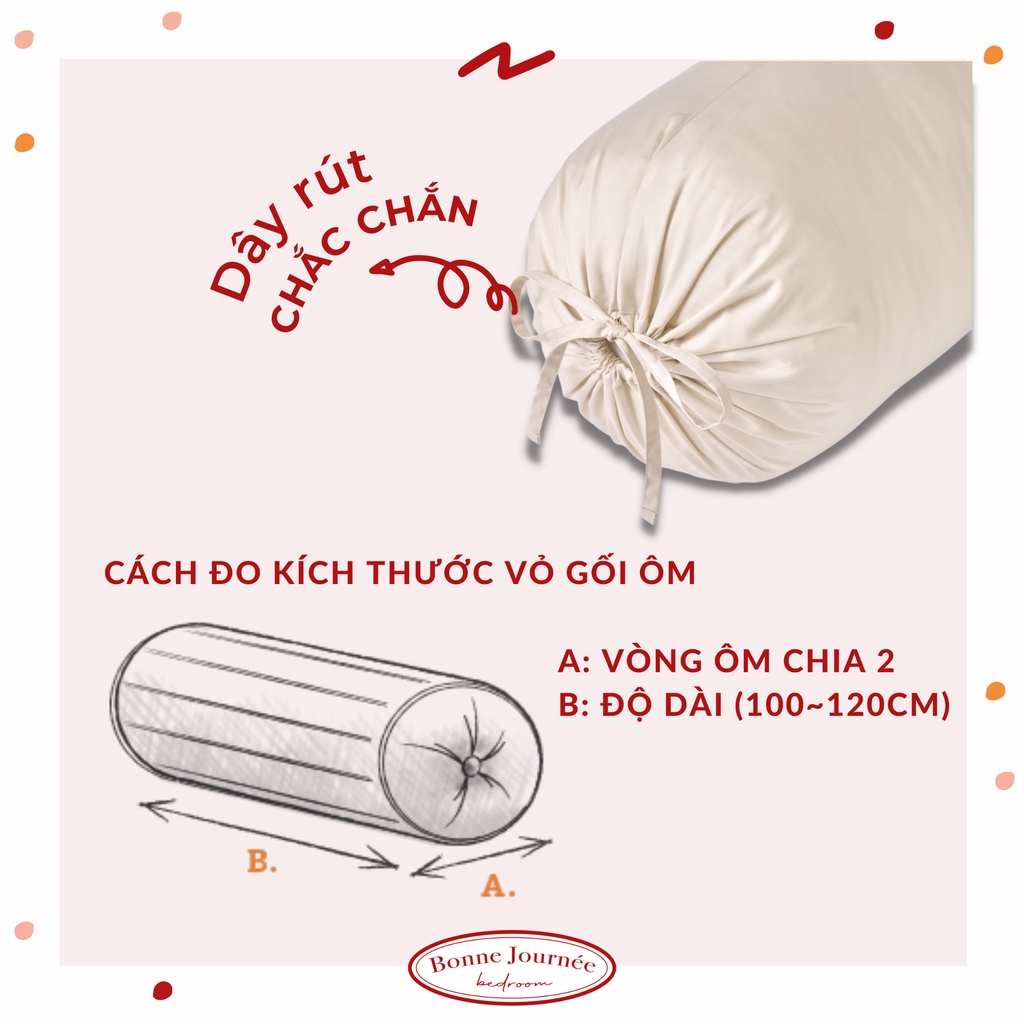 Vỏ gối ôm 100% Cotton trơn màu/hoạ tiết đặt may nhiều màu 100x35/120x40