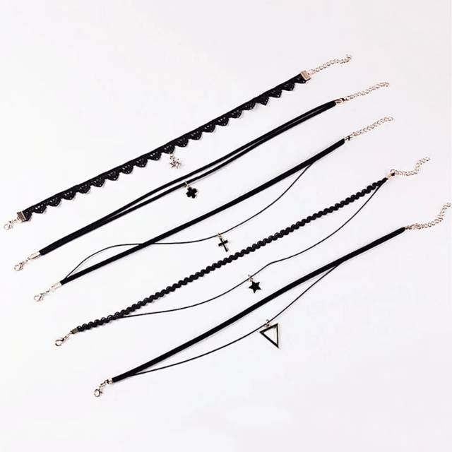 (hàng Bán Sỉ) 1 Bộ 5 Vòng Cổ Choker Contents (hàng Bán Sỉ) 004