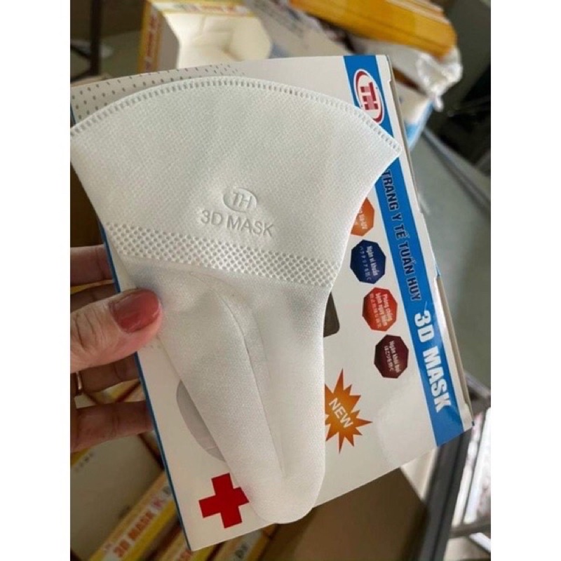 Hộp 50 cái khẩu trang 3D kháng khuẩn cho người lớn