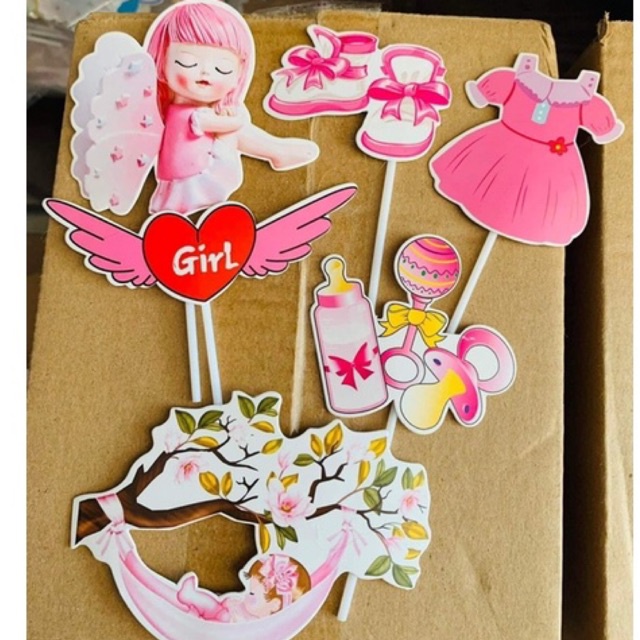Combo 5 set cắm bé trai, bé gái thiên thần trang trí bánh kem