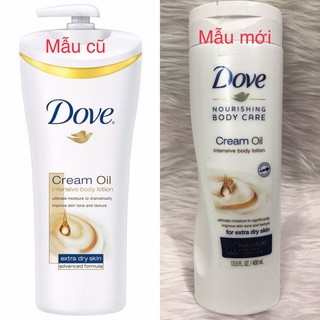 Date T2/2024_Dưỡng thể cho da khô Dove Cream Oil Intensive Body Lotion 400ml của Mỹ