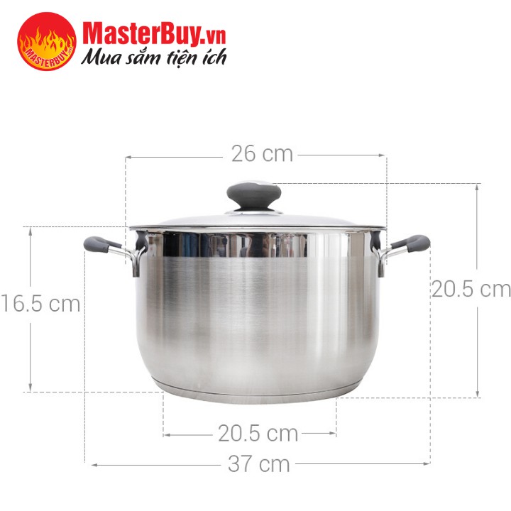 Nồi Inox 3 Đáy 26cm Fivestar N26-3DC - N26-3DC