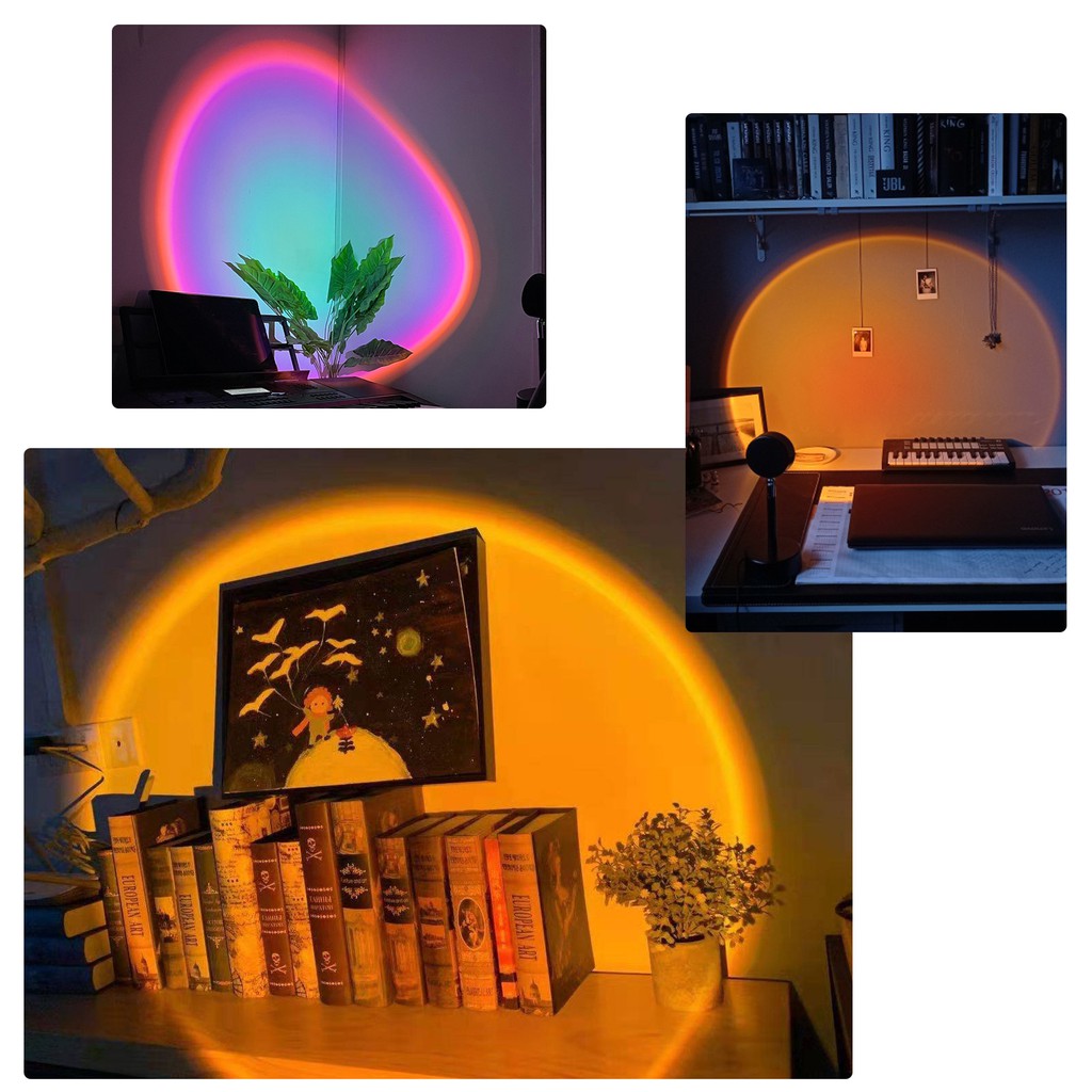 Sunset Projection Lamp Sunset Lamp LED Light Romantic Visual Night Light for Living Room USB Charging