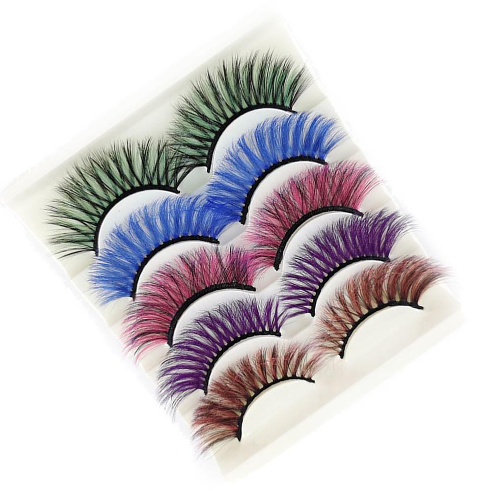 Set 5 Cặp Lông Mi Giả Màu Trắng Mi SKONHED