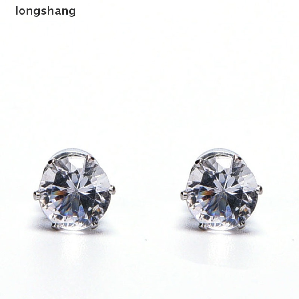 1 Cặp Khuyên Tai Nam Châm Pha Lê Đen / Trong Suốt Phong Cách Unisex