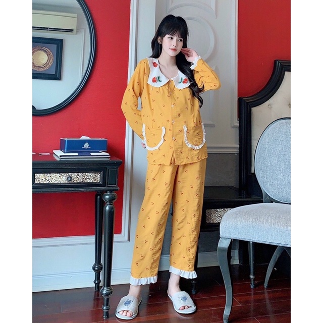 Bộ sau sinh thô lụa cao cấp_ có khóa ngưc