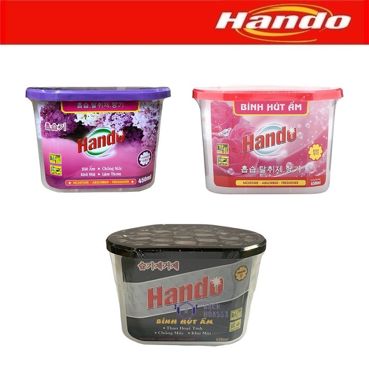 Hộp hút ẩm khử mùi, hương hoa hồng Hando 450ml