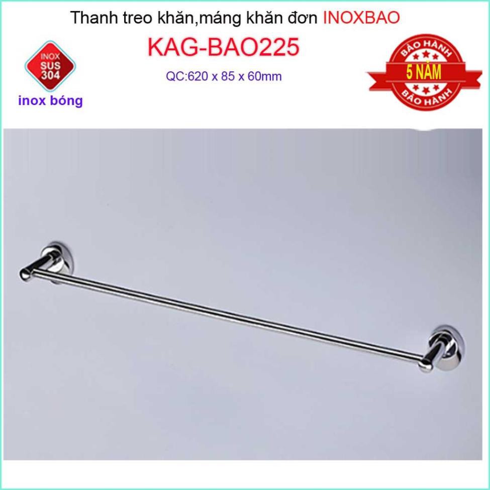 Thanh máng khăn Inox Bảo, thanh treo khăn inox 304, vắt khăn SUS304 KAG-BAO225