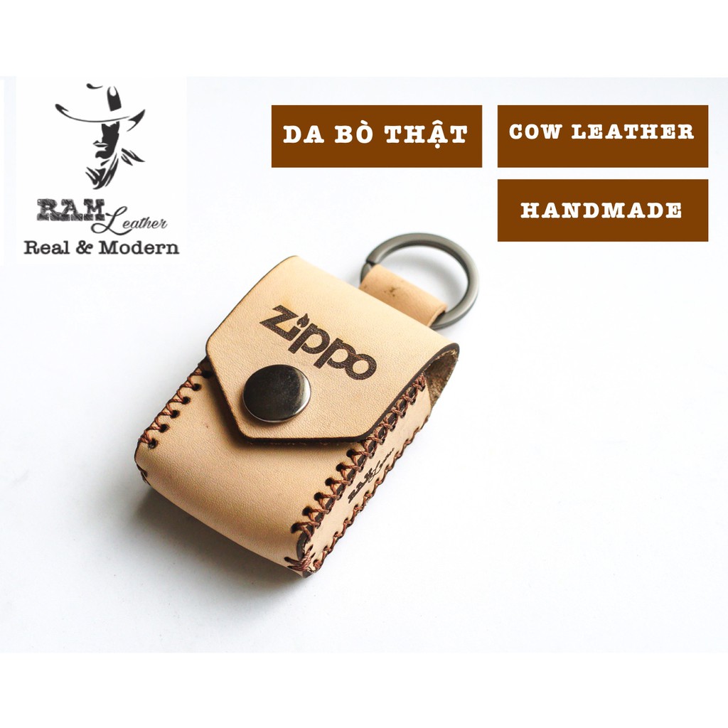 Bao da Zipponvegtan Ý Có Móc Khóa Màu Trắng - Ram Leather