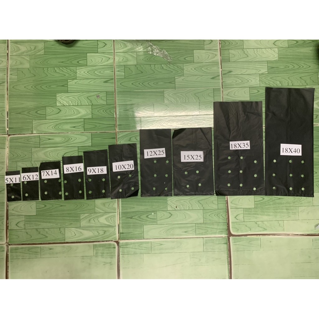 1kg TÚI ƯƠM CÂY GIỐNG NILON ĐEN - BẦU ƯƠM CÂY GIỐNG - CỠ 6 X12CM