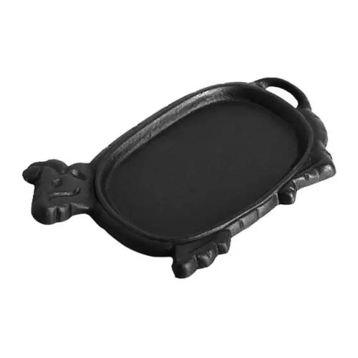 Chảo gang chống dính có đế gỗ làm bò bít tết  Dragon D009