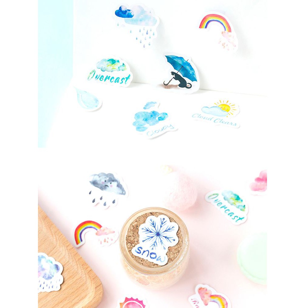 Bộ 45 Sticker Hàn Quốc hình Bầu Trời dán trang trí E22