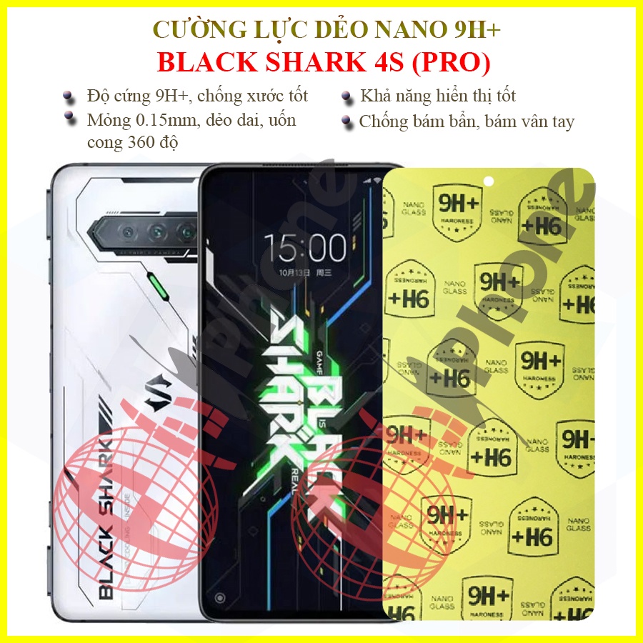 Dán cường lực dẻo nano trong hoặc nhám cho Xiaomi Black Shark 4s/ Black shark 4s Pro
