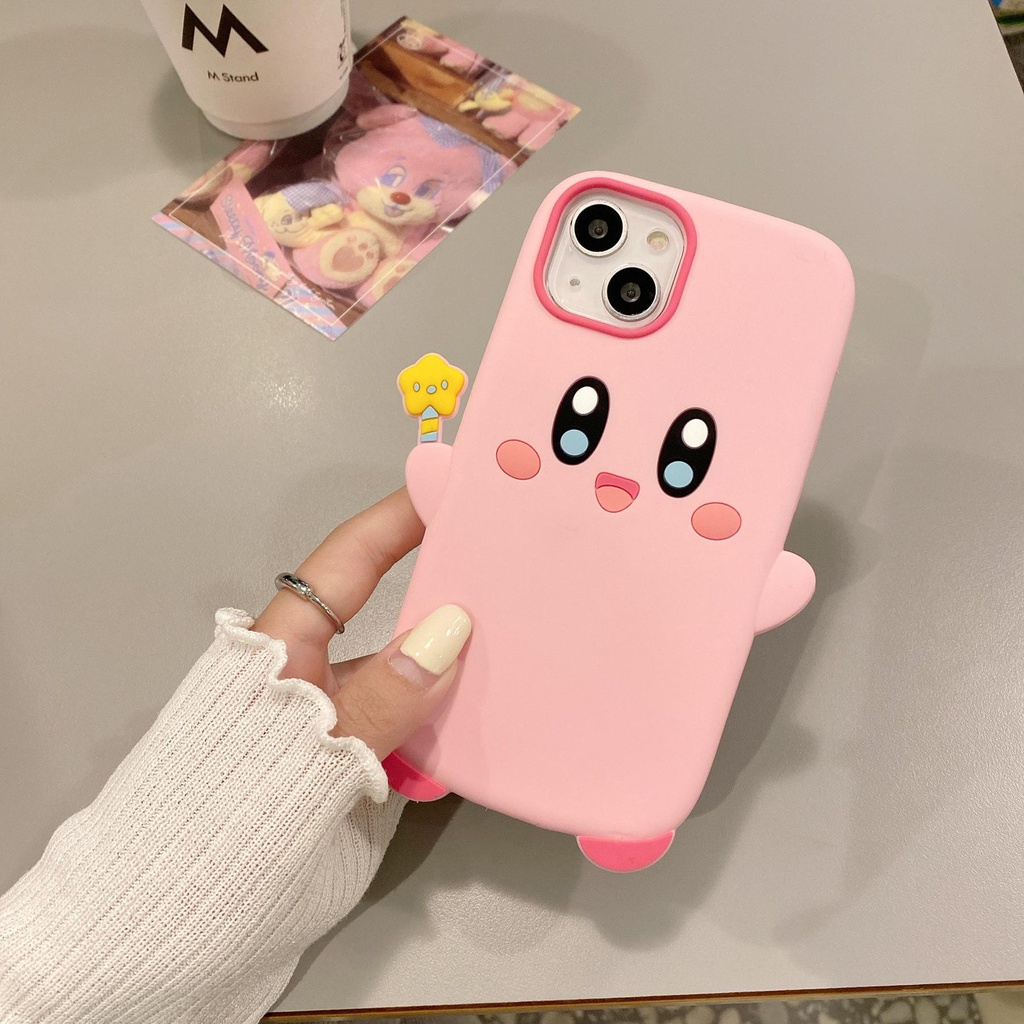 Ốp Điện Thoại Silicon Tpu Mềm Chống Sốc Chống Rơi Hình Kirby 3D Cho iPhone 13 12 11 Pro Max X XR XS Max 7 8 Plus