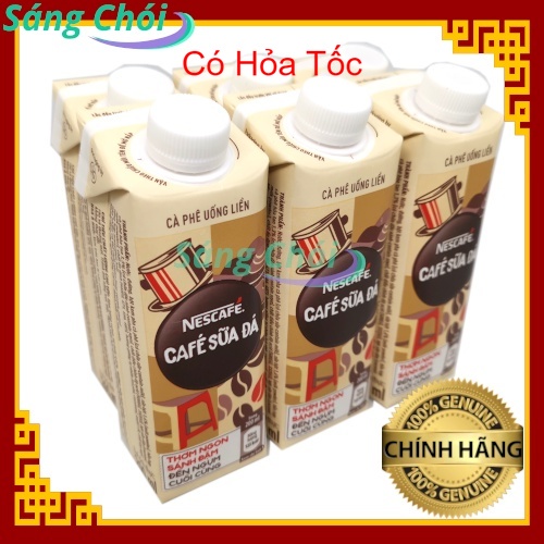 6 Hộp [6 x 200ml] Cà Phê Sữa Đá NESCAFÉ Cà Phê Uống Liền - Nestlé Nescafe Nestle - Sáng Chói